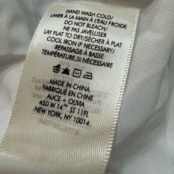 Alice + Olivia Lyndon Tiered Maxi Dress Cross Front Halter Eyelet Lace Open Back - Picture 12 of 14